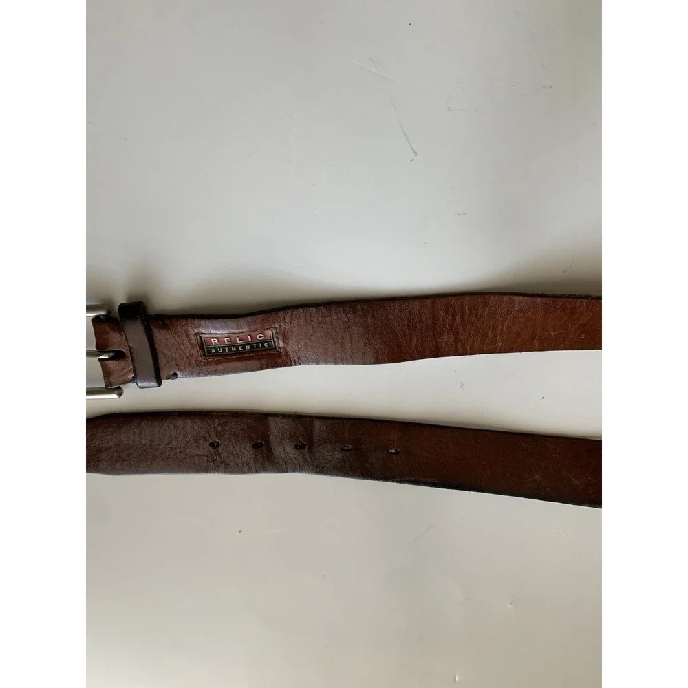 RELIC Authentic Men's Brown Belt Full Grain Cowhide Work Belt - Men's Size 35-38
